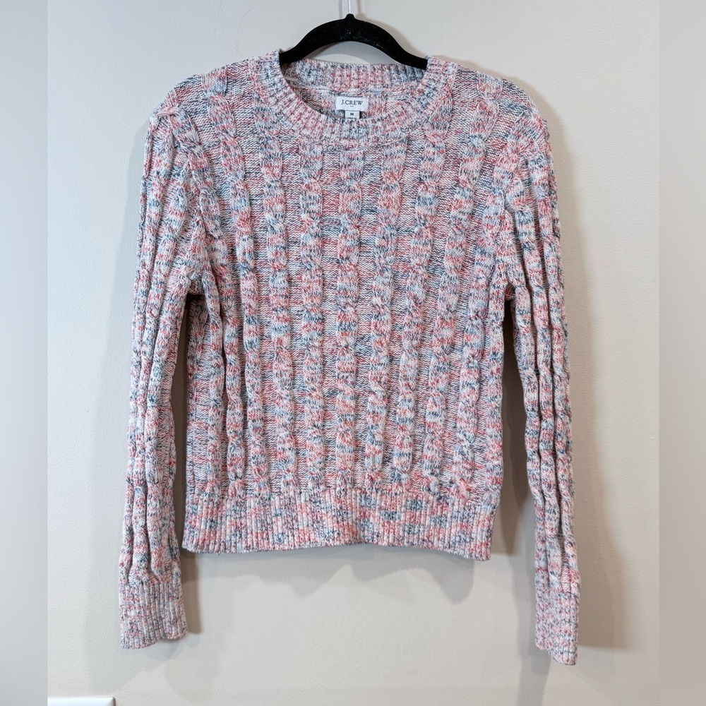 🔥J. Crew Multicolor Cable Knit Sweater Women’s Size M EC🔥